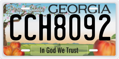 GA license plate CCH8092