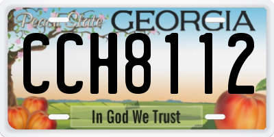 GA license plate CCH8112