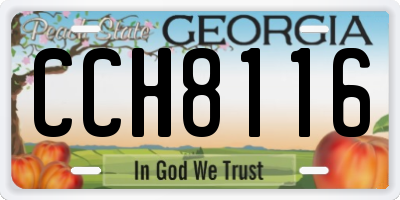 GA license plate CCH8116