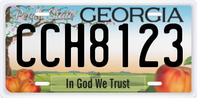 GA license plate CCH8123
