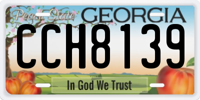GA license plate CCH8139