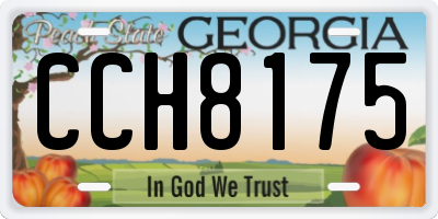 GA license plate CCH8175