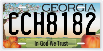 GA license plate CCH8182