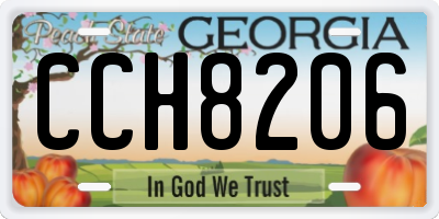 GA license plate CCH8206