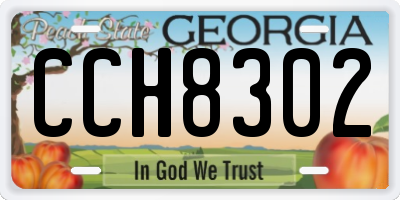 GA license plate CCH8302