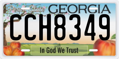 GA license plate CCH8349