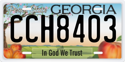 GA license plate CCH8403