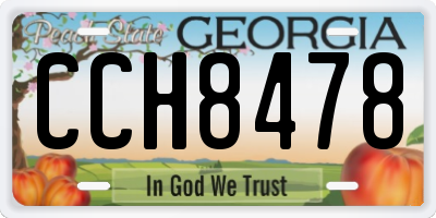 GA license plate CCH8478