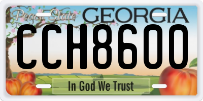 GA license plate CCH8600