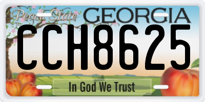 GA license plate CCH8625