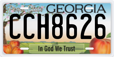 GA license plate CCH8626