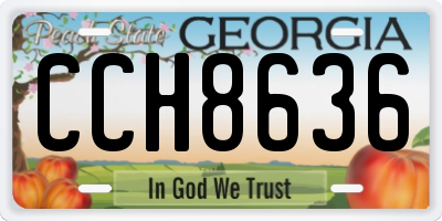 GA license plate CCH8636