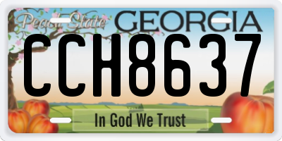 GA license plate CCH8637