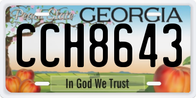 GA license plate CCH8643