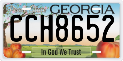GA license plate CCH8652