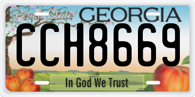 GA license plate CCH8669