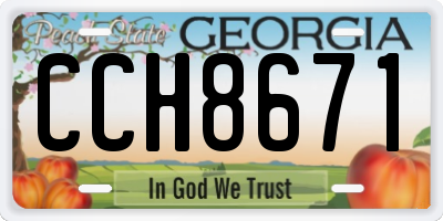 GA license plate CCH8671