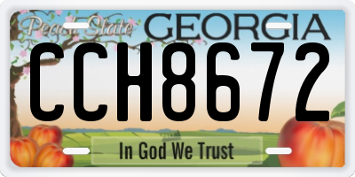 GA license plate CCH8672