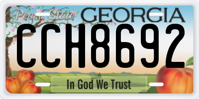 GA license plate CCH8692