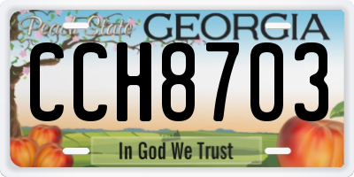 GA license plate CCH8703