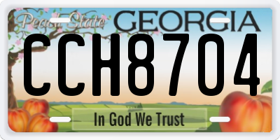 GA license plate CCH8704