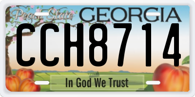 GA license plate CCH8714