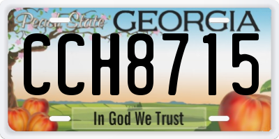 GA license plate CCH8715