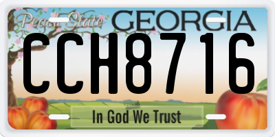 GA license plate CCH8716
