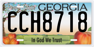 GA license plate CCH8718