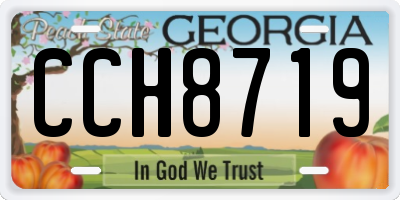 GA license plate CCH8719