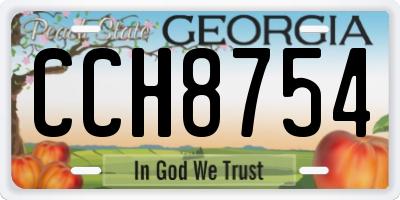 GA license plate CCH8754
