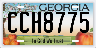 GA license plate CCH8775