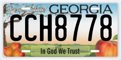 GA license plate CCH8778