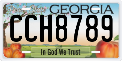 GA license plate CCH8789