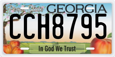GA license plate CCH8795