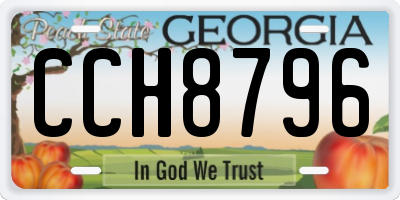 GA license plate CCH8796