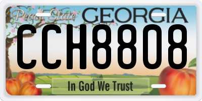 GA license plate CCH8808