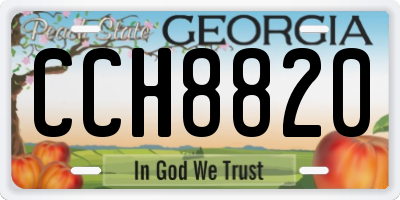 GA license plate CCH8820
