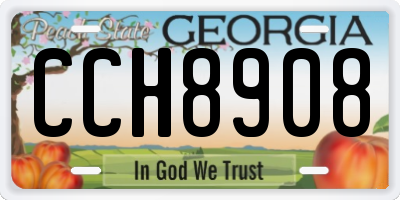GA license plate CCH8908