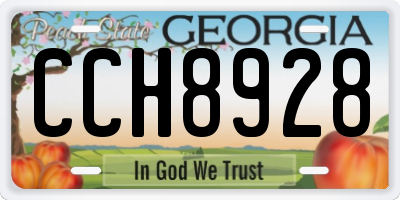 GA license plate CCH8928