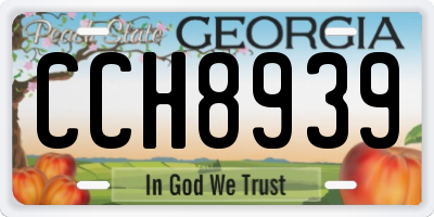 GA license plate CCH8939