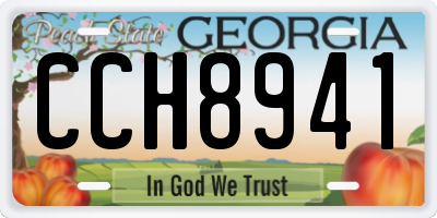 GA license plate CCH8941