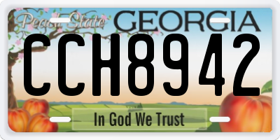GA license plate CCH8942