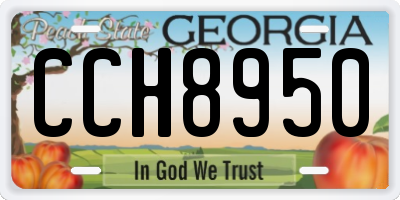 GA license plate CCH8950