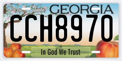 GA license plate CCH8970
