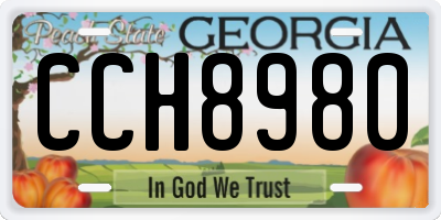 GA license plate CCH8980