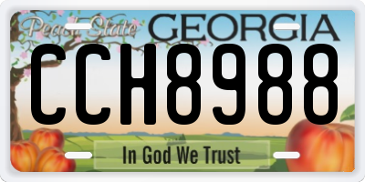 GA license plate CCH8988