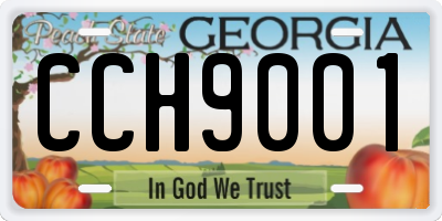 GA license plate CCH9001