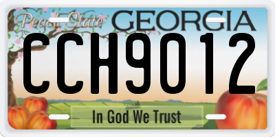 GA license plate CCH9012