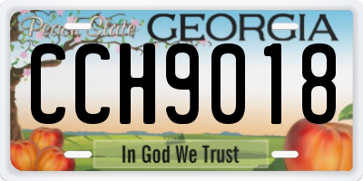 GA license plate CCH9018